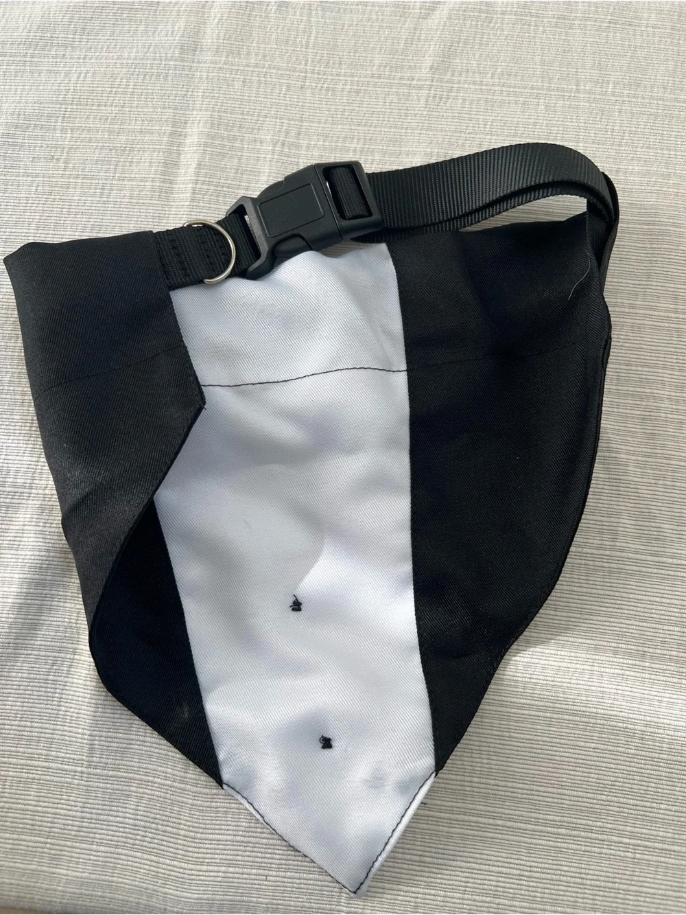 Tuxedo Bow Tie Bandana for large dogs- Black & White